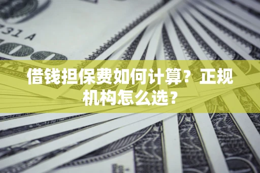 武汉借钱担保费如何计算？正规机构怎么选？