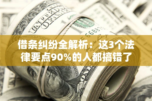 武汉借条纠纷全解析：这3个法律要点90%的人都搞错了