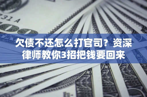 武汉欠债不还怎么打官司？资深律师教你3招把钱要回来