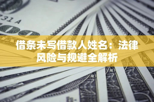 武汉借条未写借款人姓名：法律风险与规避全解析