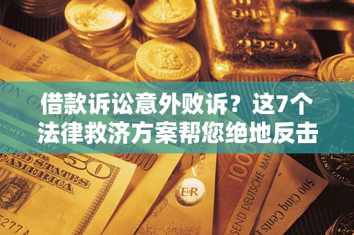 武汉借款诉讼意外败诉？这7个法律救济方案帮您绝地反击！