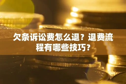 武汉欠条诉讼费怎么退？退费流程有哪些技巧？