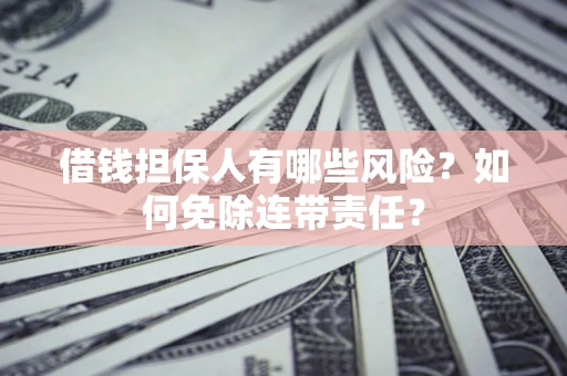 武汉借钱担保人有哪些风险？如何免除连带责任？